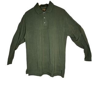 5.11 Tactical Men's sz Medium Dark Green Long Sleeve Knit 3Button Polo Pullover
